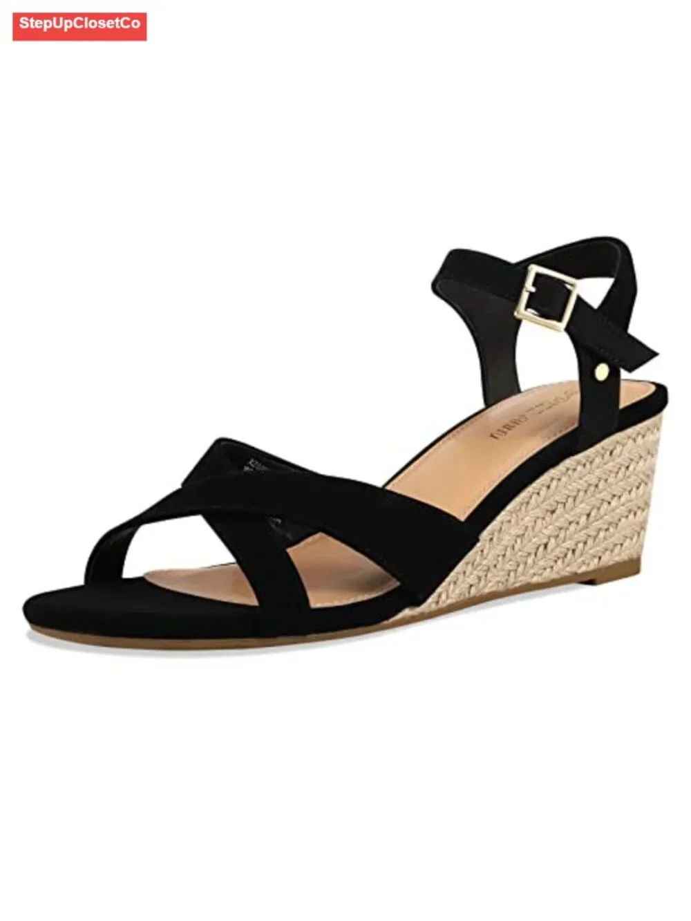 Women's Wedge Sandals Ankle Strap Espadrille Open Toe Low Heel